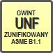 Piktogram - Norma gwintu: UNF - Gwint zunifikowany drobnozwojny ASME B1.1